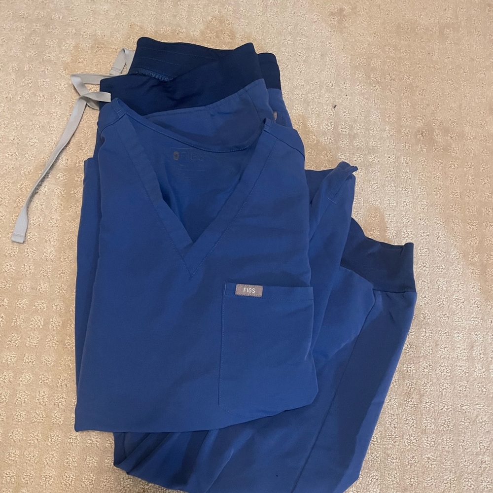 Figs Denim Blue Scrub Set